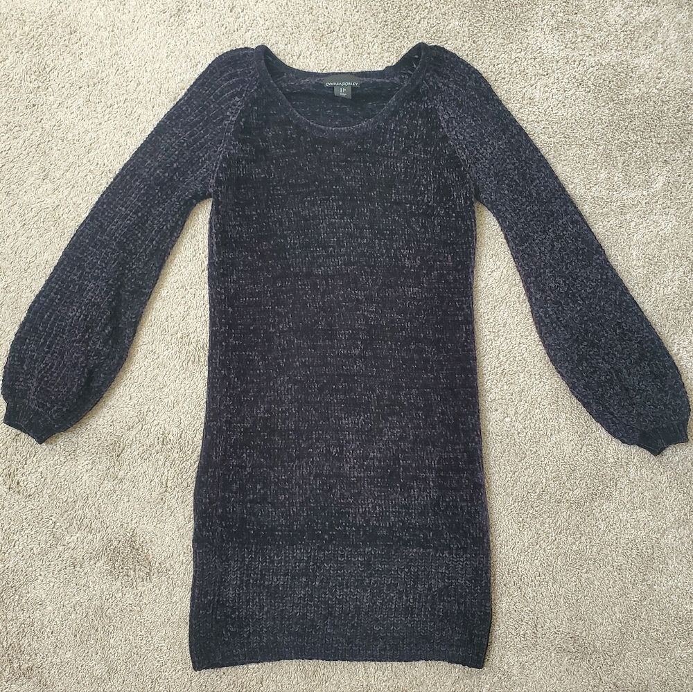 Cynthia Rowley Black Chenille Sweater Dress Size Small